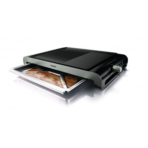 Philips HD4419 2300-Watt Smooth and Ribbed Plate Table Grill 